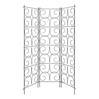 Wire Three-Panel Folding Screen For Sale