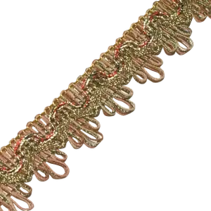 1980s Rose and Gold Metallic Braid From Italy (T-152 - E-380701)
