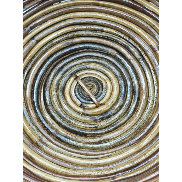 Rattan and Brass Basket, Italy, 1970s For Sale - Image 6 of 7