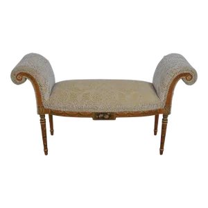 Adams Paint Decorated Upholstered Bench