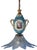 Antique Sevres-Style Bleu Celeste Romantic Floral Porcelain With Murano Art Glass Lotus Blue Shade For Sale - Image 12 of 17