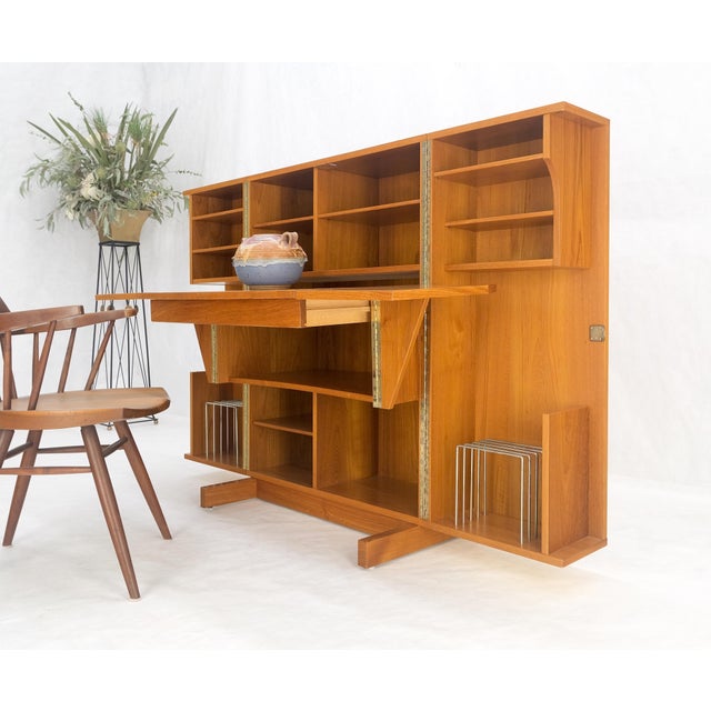 Danish Mid Century Teak Box Wooton Folding Desk Writing Table File Cabinet For Sale - Image 9 of 12