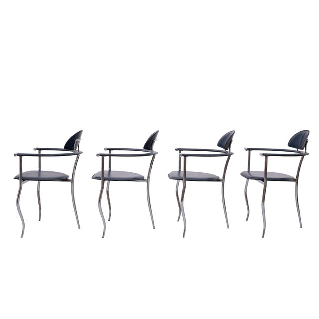 Arrben Italian Marilyn Stiletto Dining Chairs from Arrben, 1970s, Set of 4 For Sale - Image 4 of 13