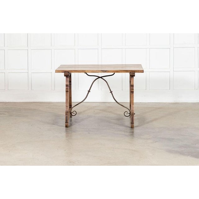 Spanish Walnut and Iron Trestle Table, 1870s For Sale - Image 16 of 16
