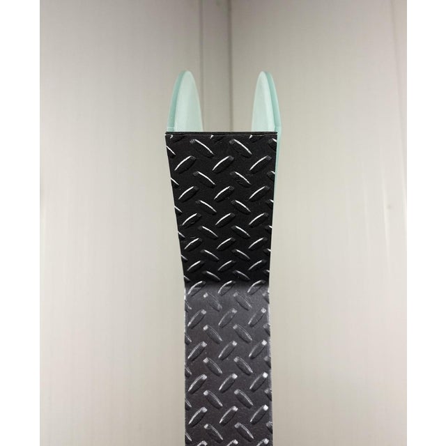 Italian Floor Lamp in Steel Tear Plate and Glass, 1980s For Sale - Image 16 of 18