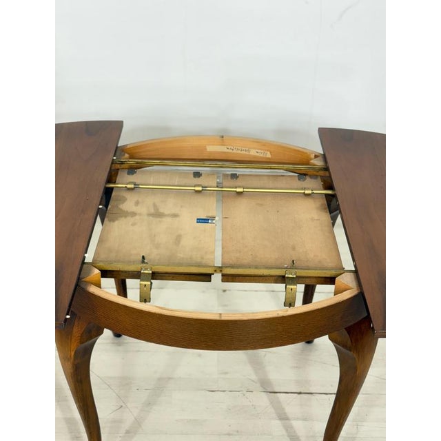 Chippendale Round Extendable Wooden Dining Table For Sale - Image 3 of 9