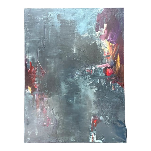 Vintage Abstract Expressionist Oil Painting For Sale