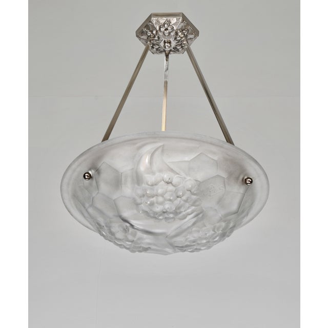 Art Deco French Art Deco Pendant Light by Degue 1930 France - 4 Available For Sale - Image 3 of 12