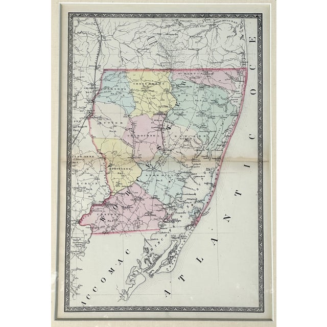 Rare and original engraving from Marinette’s Atlas of Maryland, 1873.&nbsp; Framed with UV resistant glass. Dimensions: 19...