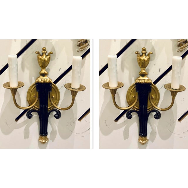 2020s Myran Allan Luxury Lighting Italian Bronze Wall Sconces Pair For Sale - Image 5 of 5