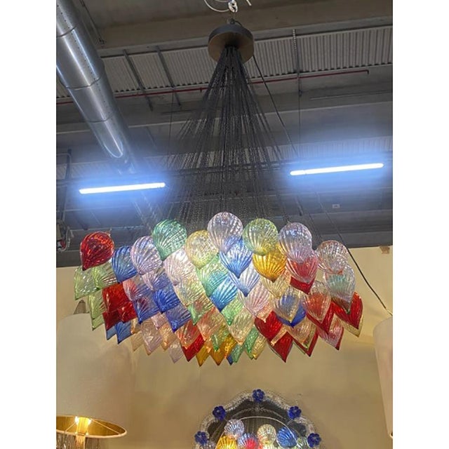 Early 21st Century Multicolored Murano Style Glass Drops Chandelier by Simoeng For Sale - Image 5 of 6
