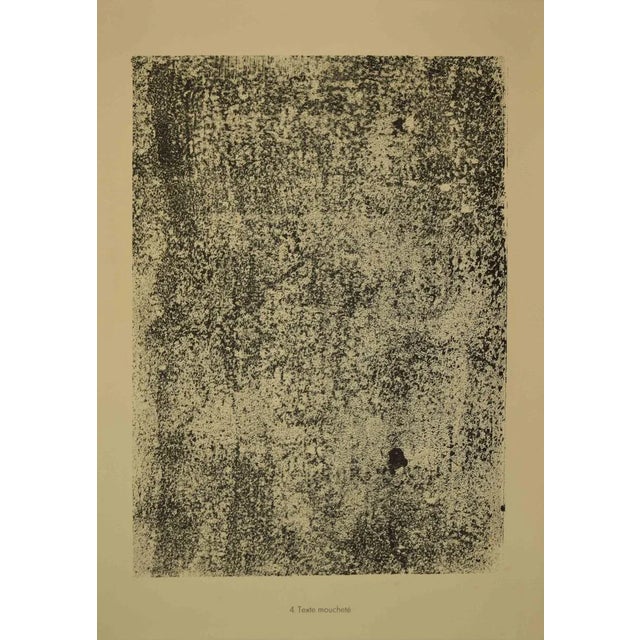 Texte Mouchetè is an original lithograph on watermarked paper ''Arc''. Abstract composition by the French artist Jean...