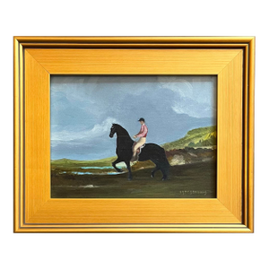 Oil Painting of an Jockey on Horseback by Satori Gregorakis
