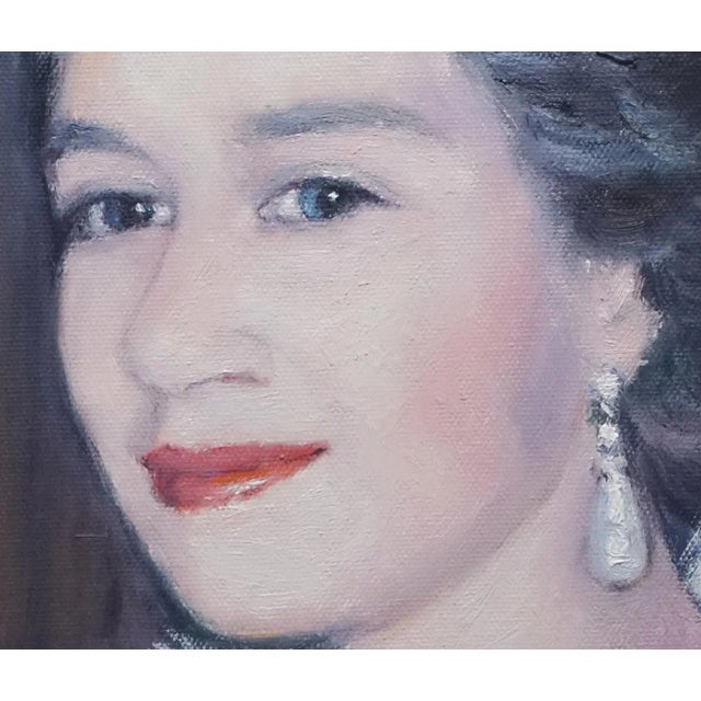 Original oil portrait by Sean Wu. Young Queen Elizabeth II