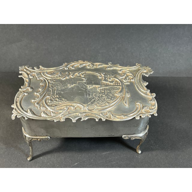 Edwardian English William Comyns Sterling Silver Desk Form Jewelry Box For Sale - Image 15 of 18