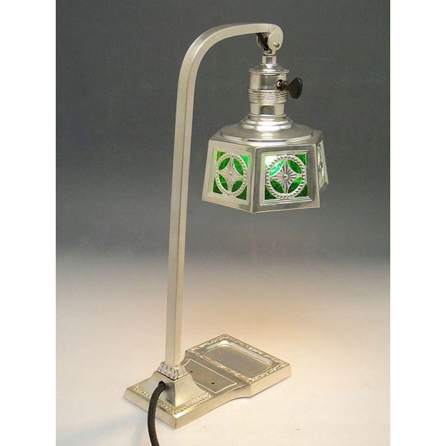 Art Nouveau Silver-Plated Desk Lamp, Early 20th-Century For Sale - Image 12 of 13
