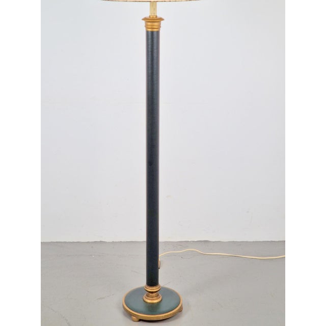 Vintage Neoclassic Green Leather Floor Lamp, 1930s For Sale - Image 9 of 18