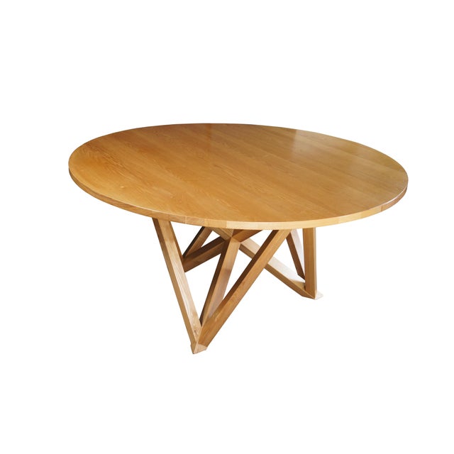 Contemporary Ralph Lauren Geometric Modern Round Ash Lauren Studio Dining Breakfast Table 68" For Sale - Image 3 of 12