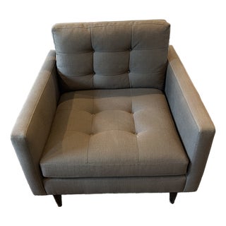 Crate & Barrel Petrie Dark Gray Petrie Armchair For Sale
