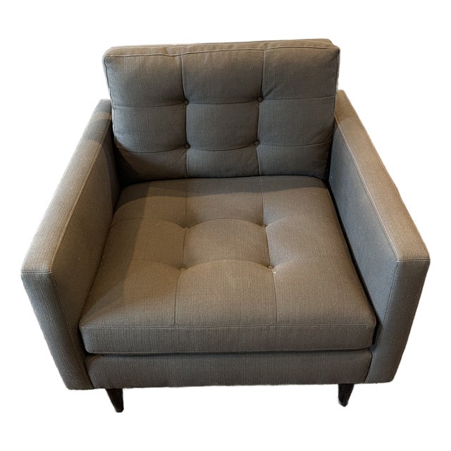 Crate & Barrel Petrie Dark Gray Petrie Armchair For Sale