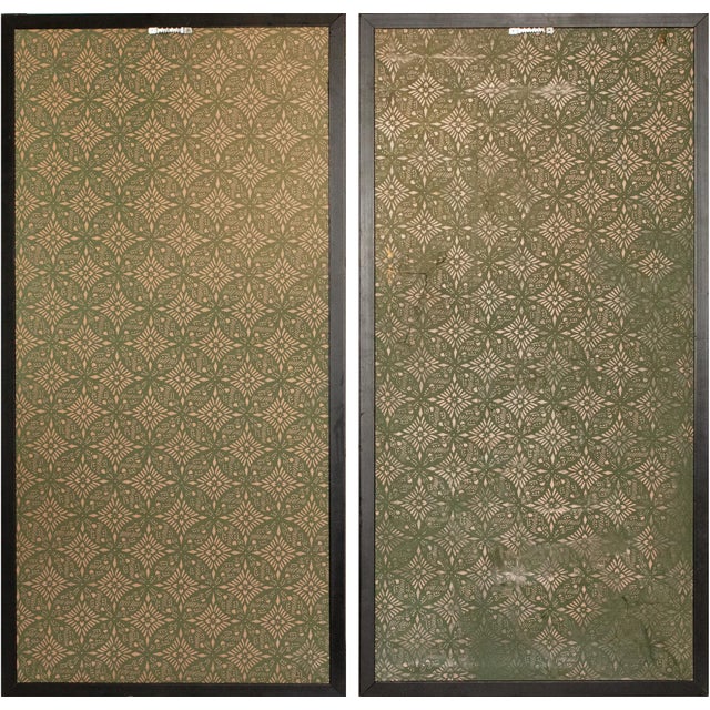 Showa Era Japanese Painted Panels "Samurai & Bijin", a Pair For Sale - Image 16 of 17
