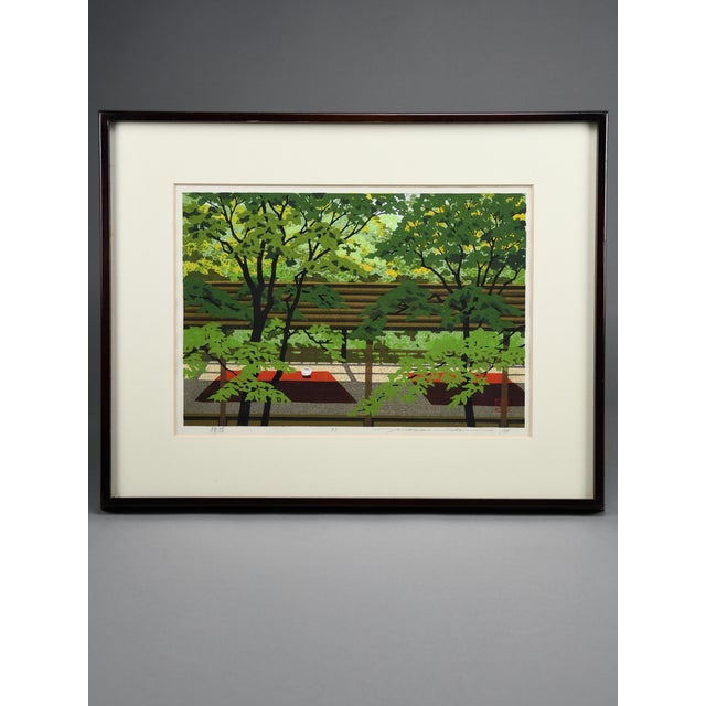Masao Ido, Green Shade (緑蔭), 1991, Woodblock Print For Sale - Image 14 of 14