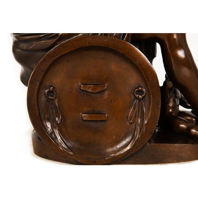 Grand Tour 19th Century Italian Bronze Sculpture Ludovisi Mars After Antique For Sale - Image 9 of 17