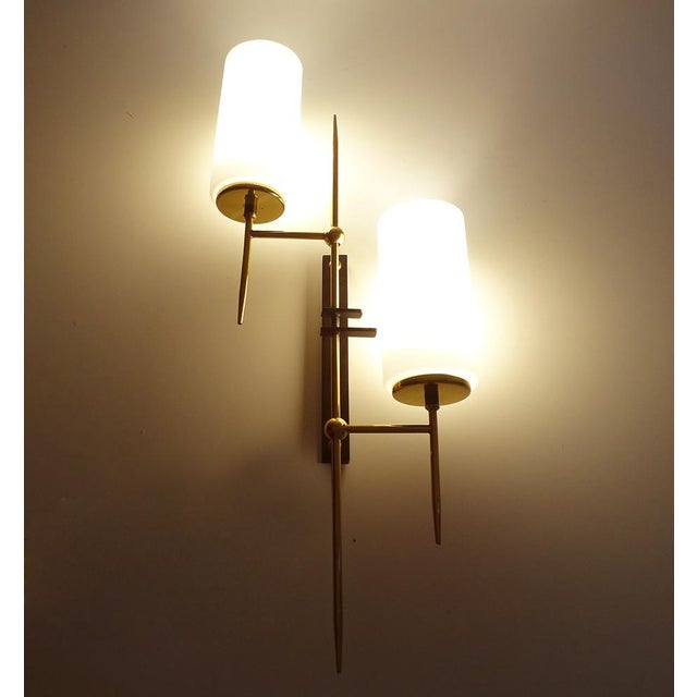 Gold Vintage Modernist Wall Lights from Lunel, 1960s, Set of 2 For Sale - Image 8 of 18