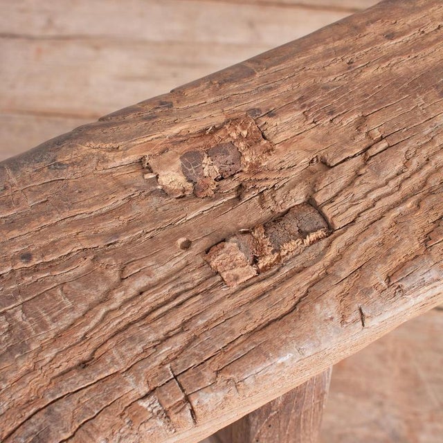 Rustic Antique Rustic Wooden Hallway Pig Bench For Sale - Image 3 of 8