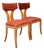Vintage Wood and Woven Leather Klismos Dining Chairs - Pair For Sale