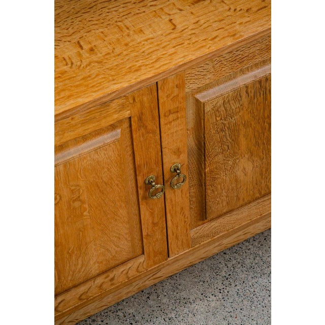 1960s Mid Century Danish Modern Cabinet Display 2 Doors Henning Kjernulf Oak Shelving For Sale - Image 11 of 12