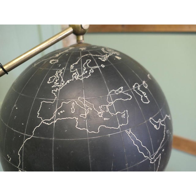 Metal Terrestrial Slate Globe from Phillips, 1950 For Sale - Image 7 of 8