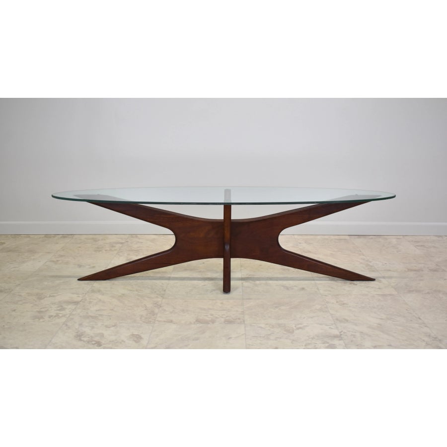 ゆ*様 【訳アリ特価】Made in USA・ヴィンテージ・ショット・ダブルライ 1960s Adrian Pearsall Mid Century “Jax” Walnut + Glass Coffee