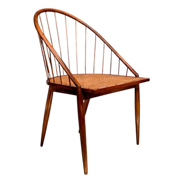 Curva Chair in Rosewood & Caning, Joaquim Tenreiro, 1960s For Sale
