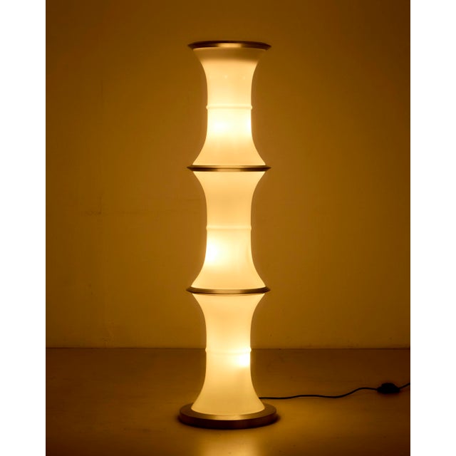 Mid-Century Modern Vintage Bamboo Floor Lamp by Enrico Troconi for Viscosi, 1970s For Sale - Image 3 of 4