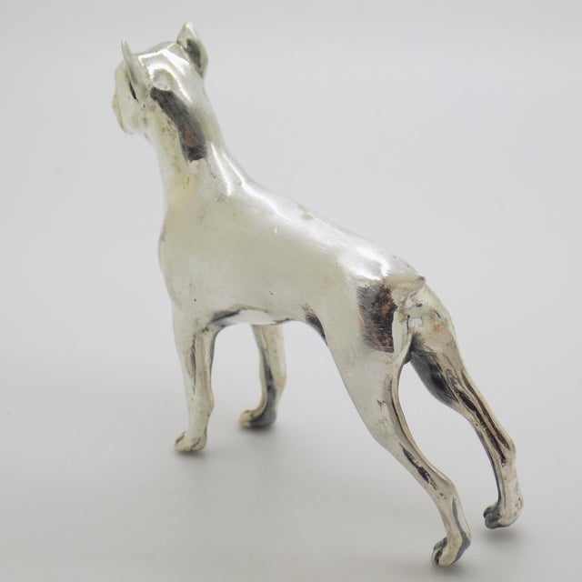 Large Vintage Italian Handmade Sterling Silver Boxer Dog, Tuscany, Italy, 1970s For Sale - Image 6 of 12