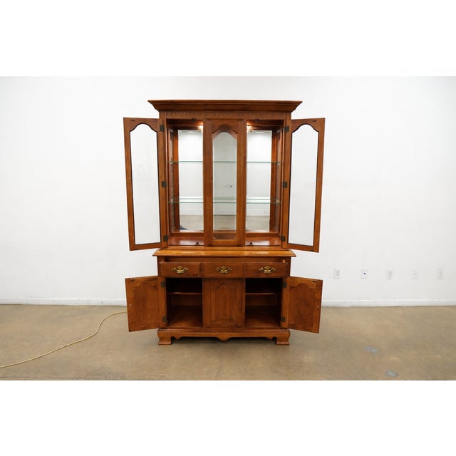 Brown Vintage Tell City Chair Company Colonial Revival China Cabinet For Sale - Image 8 of 17