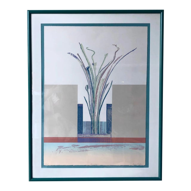 1980s Enrico Embroli "Sea Oats I" Numbered and Hand Signed Framed Serigraph For Sale