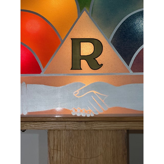 Very Rare Freemasons Rainbow Girls Unique Decorative Light Sculpture Sign For Sale - Image 4 of 12