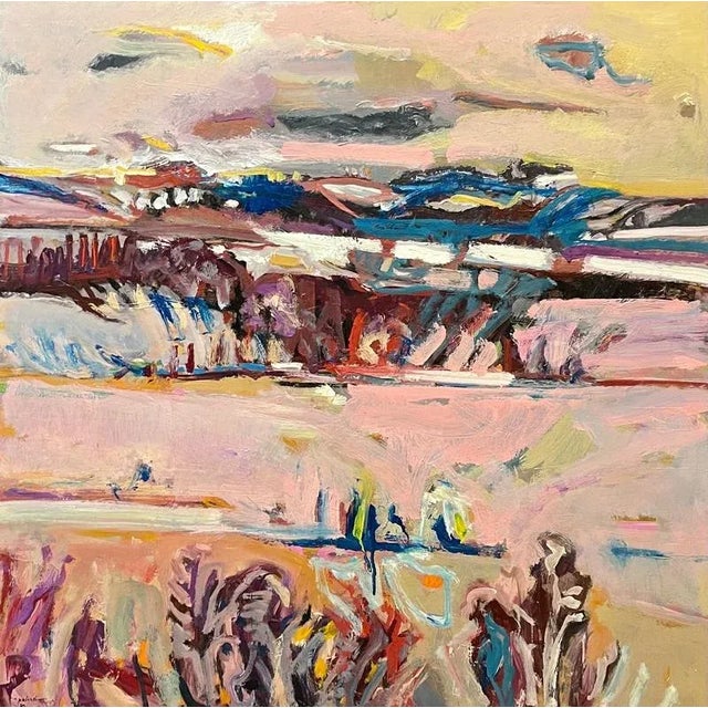 Jean Krille, Landscape 144, Oil on Masonite, 1985 For Sale - Image 11 of 11