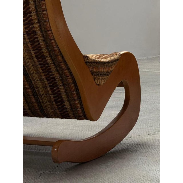 Brown Vintage Rocking Chair in Beech Wood and Bouclé from Casala, Germany, 1960s For Sale - Image 8 of 17