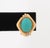 Contemporary Vintage Modernist 14k Yellow Gold and Turquoise Diamond Earrings For Sale - Image 3 of 9