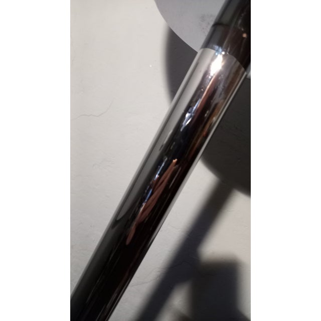 Silver Floor Lamp in Chrome with Milk Glass Lampshade, 1970s For Sale - Image 8 of 10