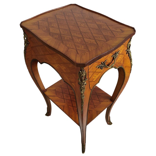 Louis XV Marquetry Side Table, 1950s For Sale