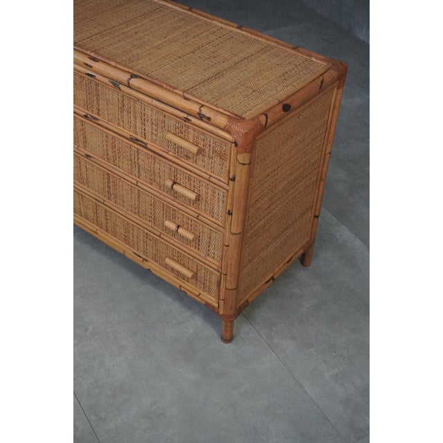 1960s Vintage Wicker Chest of Drawers, 1960s For Sale - Image 5 of 6