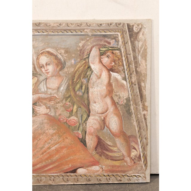 Italian Mid 20th Century Italian La Signora & Putti Fresco Painting For Sale - Image 3 of 12