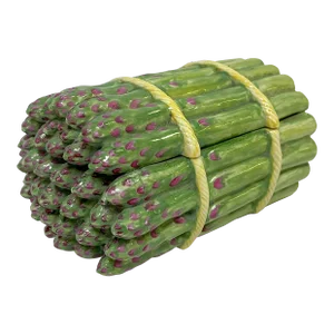 Vintage Majolica Style Porcelain Trinket Box "Asparagus Wrapped With Rope"