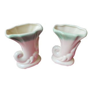 Vintage 1970s Porcelain Vases - a Pair For Sale