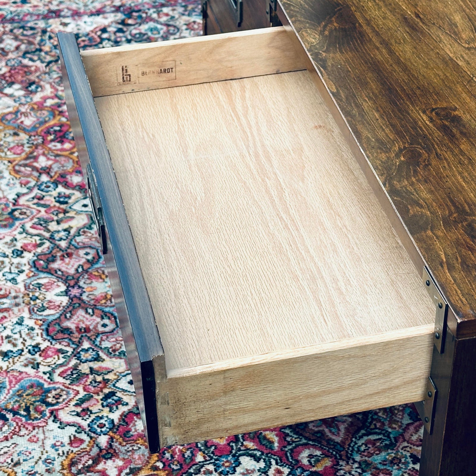 Vintage Bernhardt Campaigner Campaign Style Writing Desk | Chairish