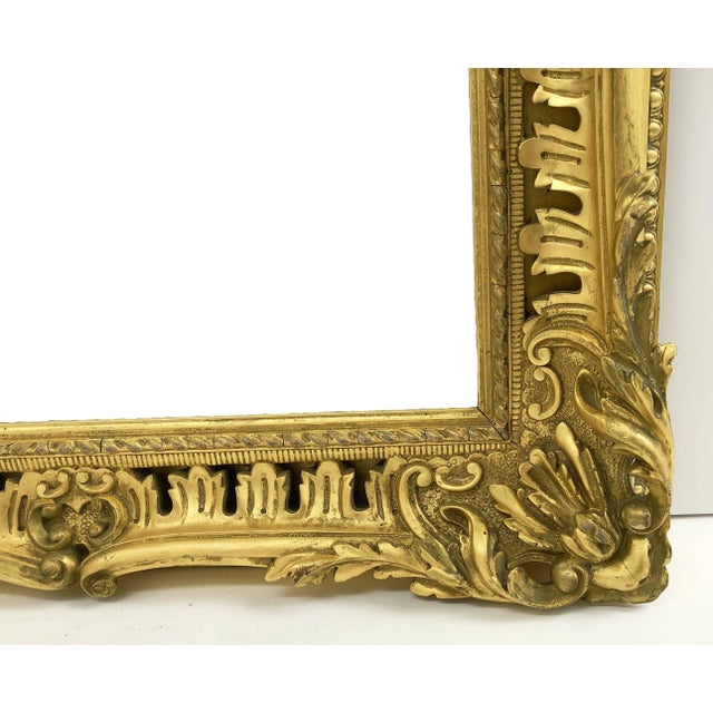 English Rectangular Bevelled Mirror in Gilt Frame (H 35 1/4 X W 27) For Sale In Austin - Image 6 of 11